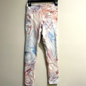 Old Navy Elevate Leggings - marble pink/purple - girls XL